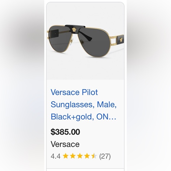 Versace Black and Gold Sunglasses - Picture 11 of 13